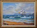 "С мечти в платната", морски пейзаж, картина, снимка 1 - Картини - 32549743