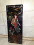 Уникална японска лакова картина пано с интарзия от седеф