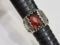 Сребърен пръстен с кехлибарен камък, снимка 9