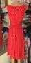 Червена рокля на бели точици за гръдна обиколка от 102см до 126см, снимка 4