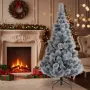 Изкуствено борче/елха със заскрежени иглички и шишарки, снимка 1