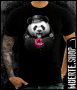 Черна тениска с щампа PANDA COP, снимка 1 - Тениски - 41974870