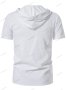 Мъжка модна едноцветна тениска с  качулка и къс ръкав, 2цвята, снимка 4
