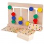 Дървен 4 цветен Логически пъзел с Мемори карти, снимка 1