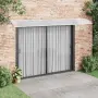 vidaXL Навес за врата, сиво и прозрачно, 400x75 см, поликарбонат, снимка 2