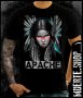 Черна тениска с щампа APACHE GIRL