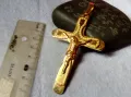 ПОЗЛАТЕНО НАГРЪДНО РАЗПЯТИЕ КРЪСТ от БЛАГОРОДНА СТОМАНА с ОРНАМЕНТИКА 45603, снимка 4