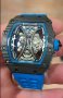 Мъжки луксозен часовник Richard Mille RM 53-01 Blue Rubber Strap Super High Quality , снимка 2