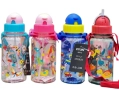Цветна детска бутилка за вода с вградена сламка, снимка 6