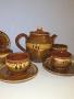 Керамичен комплект за чай нов, 4 чаши с чинии и чайник, снимка 2