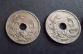 Монети . Белгия. 5 цента.  1920 , 1921, 1925  година., снимка 3