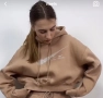 Уникално 100 % оригинален марково бежово худи суичър качулка Nike nike Найк , снимка 8