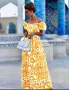 Ефирни жълти дълги рокли, снимка 2