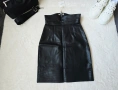 Кожена пола с висока талия , снимка 4