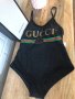 Gucci Women's Black Sparkling Fake Logo Swimsuit, снимка 2