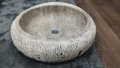 Каменна мивка от сив травертин, снимка 3