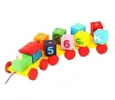 Дървена играчка Влак с 3 вагона,Whirlwind,Азбука и цифра, снимка 6