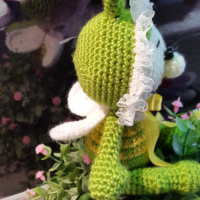 Плетена играчка Буболечка+голямо цвете, Плетени, ръчно изработени., снимка 10 - Романтични подаръци - 32279475