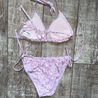 Нов бледо бебешко розово бански комплект флорален принт нежни цветя , снимка 2 - Бански костюми - 41704853