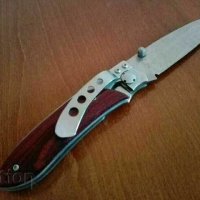 Джобен нож с дървени чирени, снимка 6 - Ножове - 42273759