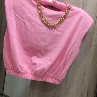 Блузка ,,Pink Barbie"с мотив верижка, размер S-M, 100 % памук, снимка 6 - Тениски - 41385343