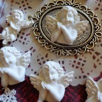 Малки свирещо и подпряно ангелчета ангел силиконов молд форма за украса торта фондан гипс кръщене, снимка 4 - Форми - 24518120
