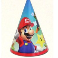 Супер Марио Super Mario картонена парти шапка шапки рожден ден, снимка 1 - Други - 41329105