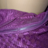 Оформящи високи бикини от сатен и дантела в лилаво L, снимка 6 - Бельо - 44601363