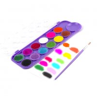 2376 Водни бои за рисуване с четка, 12 цвята, снимка 4 - Ученически пособия, канцеларски материали - 34030820