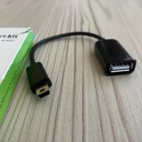 OTG USB-кабел за данни USB-А женско към USB-B micro мъжко 10см., снимка 2 - Друга електроника - 41703787