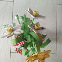 Handmade хартиен букет от хартиени цветя оригами, снимка 2 - Изкуствени цветя - 41159598