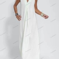Дамска дълга лятна рокля с V-образно деколте, 4цвята - 023, снимка 3 - Рокли - 41553600