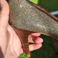 Graceland дамски обувки на ток, блестящи, златни 38 размер, снимка 1 - Дамски обувки на ток - 41268910