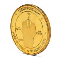 Биткойн монета Анонимните - Bitcoin Anonymos mint ( BTC ) - Gold, снимка 2 - Нумизматика и бонистика - 39147665