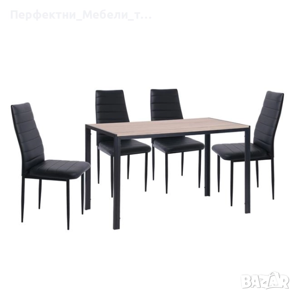 Икономичен комплект маса с 4 стола за квартира,апартамент под наем,RB, снимка 1