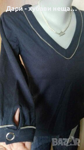 Спортно елегантна блуза с метални акценти🍀❤XS,S,M❤🍀арт.4092, снимка 1