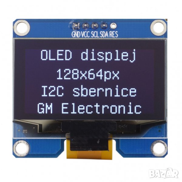 0,96 инча 4-пинов IIC I2C OLED дисплей модул 12864 / бял, снимка 1