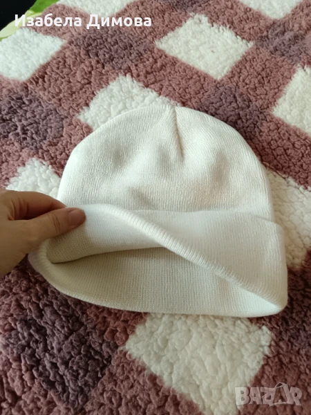 Бяла шапка бини, снимка 1