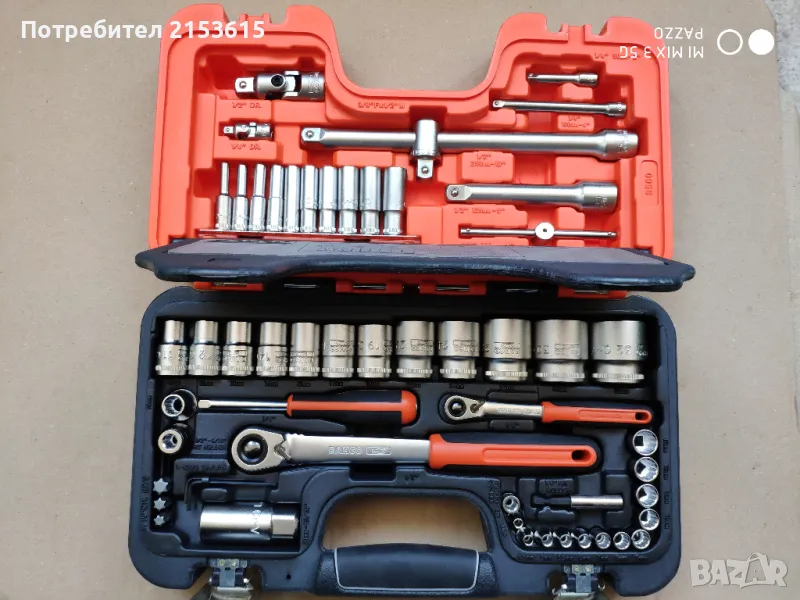 Bahco S560 1/4 и 1/2 56части вложки камъни комплект, снимка 1