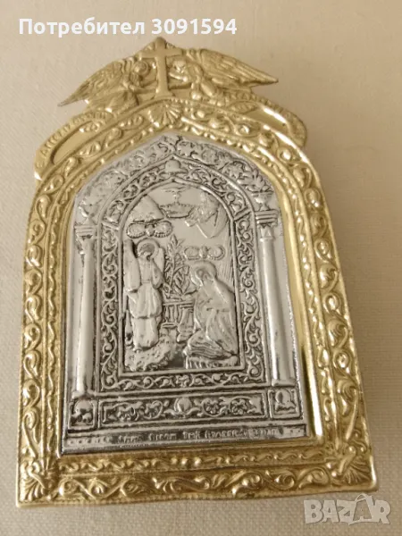 Миниатюрна икона  сребърно покритие 950 и 24k златно покритие, снимка 1
