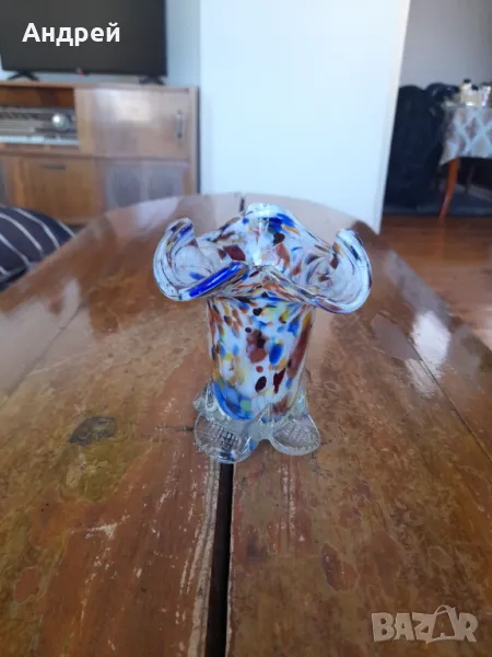 Стара стъклена ваза #16, снимка 1