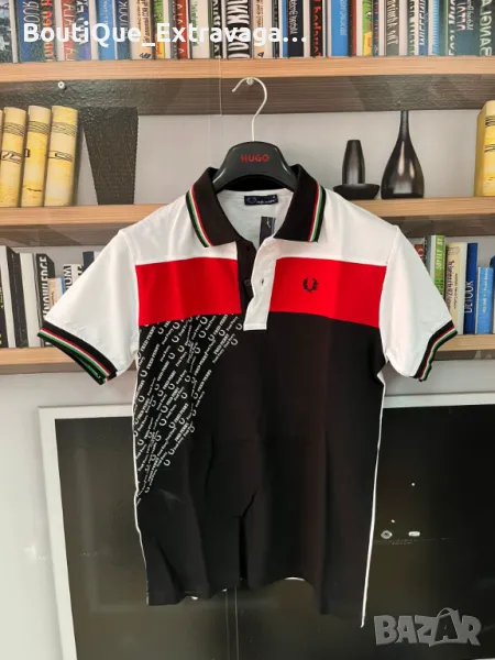 Мъжка тениска Fred Perry Polo White/Black/Red !!!, снимка 1