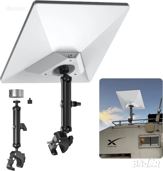 Комплект за монтаж на стълб XLTTYWL 2025 Starlink Mini с резба 1/4"-20 и 3/8"-16 и регулируема скоба, снимка 1