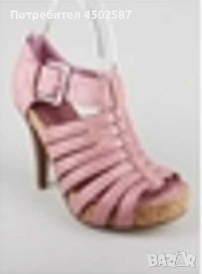 Розови обувки на висок ток, снимка 1