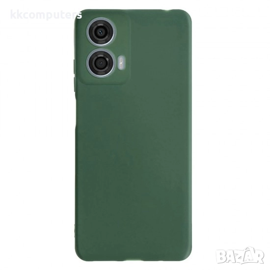 Силиконов кейс iPaky матиран и Протектор  За Motorola Moto G05/E15, Тъмнозелен, снимка 1