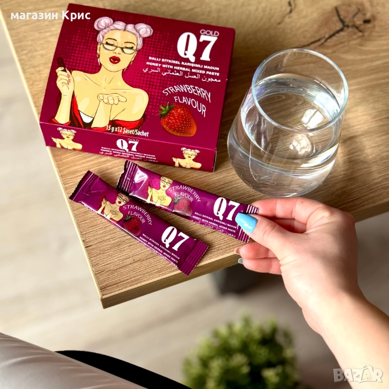 Женски афродизиак на течни сашета ягода Q7 Gold, снимка 1