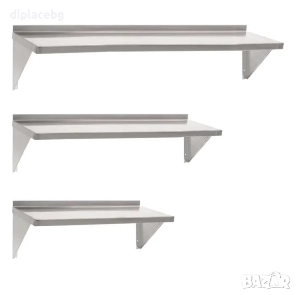 Рафтове от неръждаема стомана стенни чисто нови, снимка 1