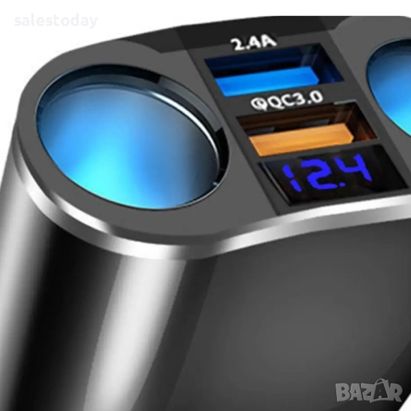 Волтметър и Разклонител за запалка, 2в1, 12V - 24V, снимка 1