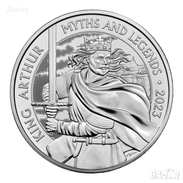 2023 UK £5 Крал Артур, Митове и легенди, BU, снимка 1