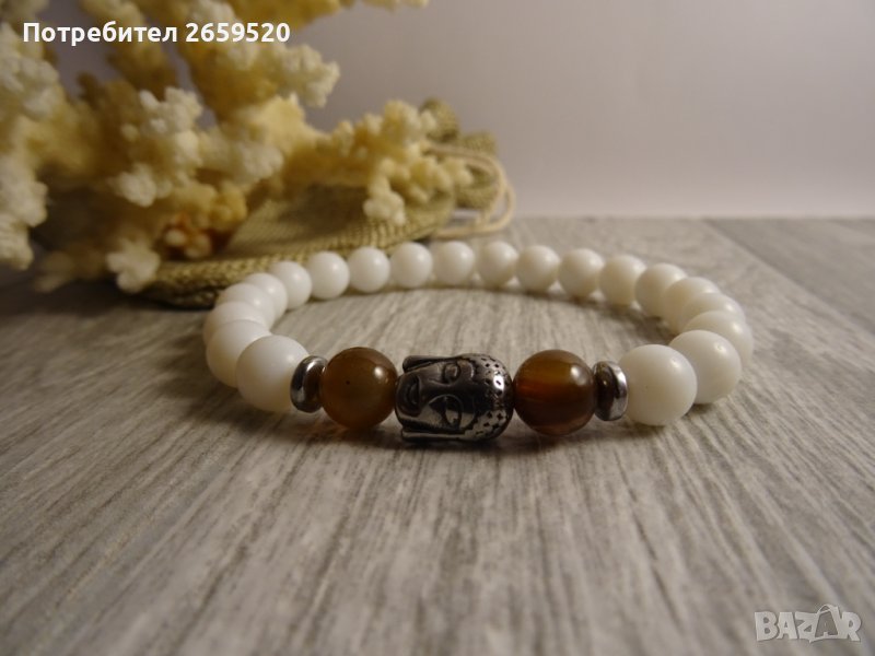 Дамска гривна "Буда" от естествени камъни, снимка 1